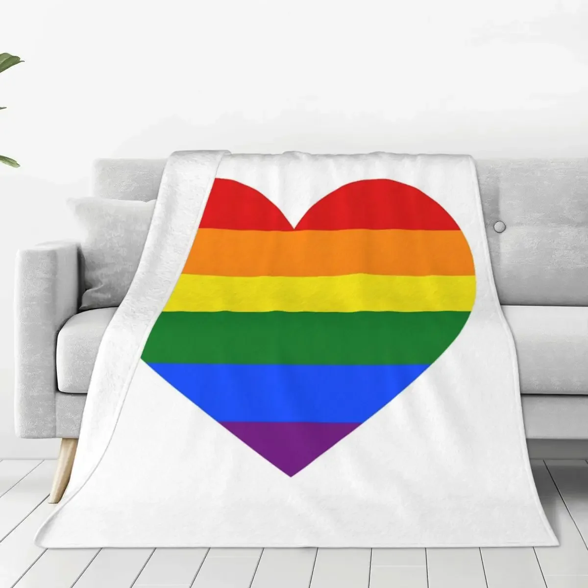 Фланелевое покрывало Yaoi геи ЛГБТ Pride Flag, радужные одеяла в форме сердца для дома, мягкое покрывало