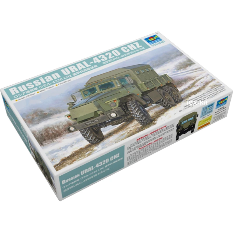 Trumpeter 01071 1/35, русский URAL 4320 URAL-4320 CHZ, военный грузовик, подарочная игрушка, пластиковая сборка, комплект модели здания