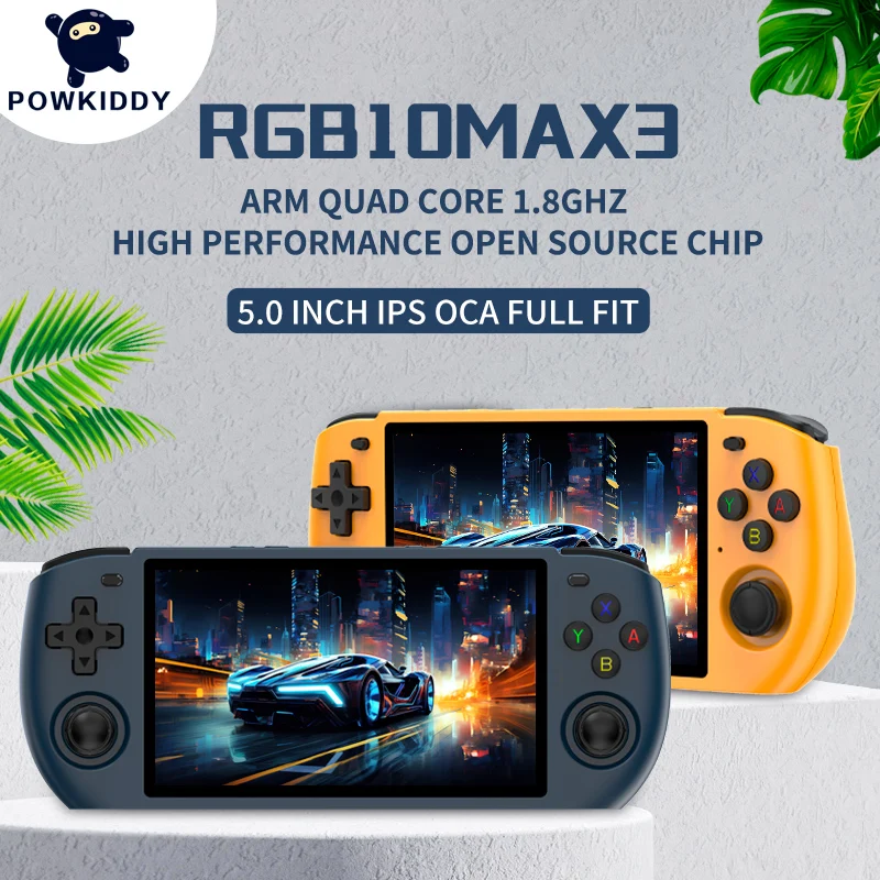 POWKIDDY RGB10 MAX3 5,0 дюймов 1280*720 Ips экран ретро видео портативная игровая консоль с открытым исходным кодом Linux Jelos детские подарки
