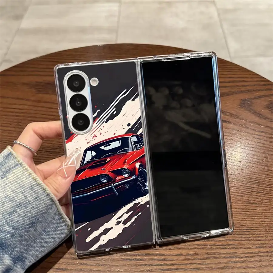 Фото Прозрачный мягкий чехол для телефона JDM Half Car для Samsung Galaxy ZFold4 ZFold5 Z Fold 7 6 5 4 3 ZFold6 ZFold3 ZFold7 №3