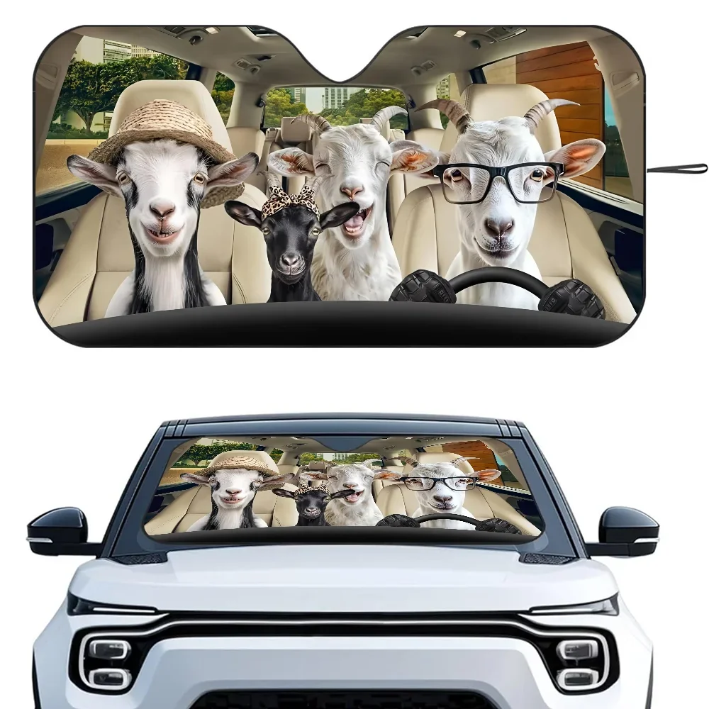 Boer Goat Family автомобильные солнцезащитные шторы теплоизоляционная алюминиевая пленка многоразовые блоки на присоске УФ-лучи автомобильный солнцезащитный козырек