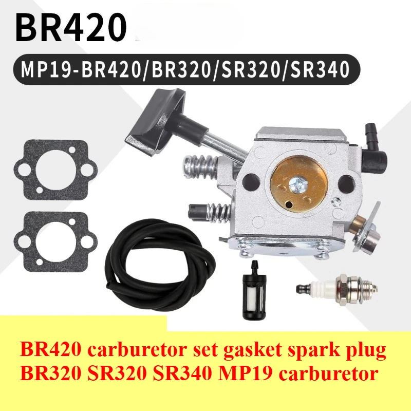 Комплект карбюратора BR420, прокладка свечи зажигания BR320 SR320 SR340 Карбюратор MP19