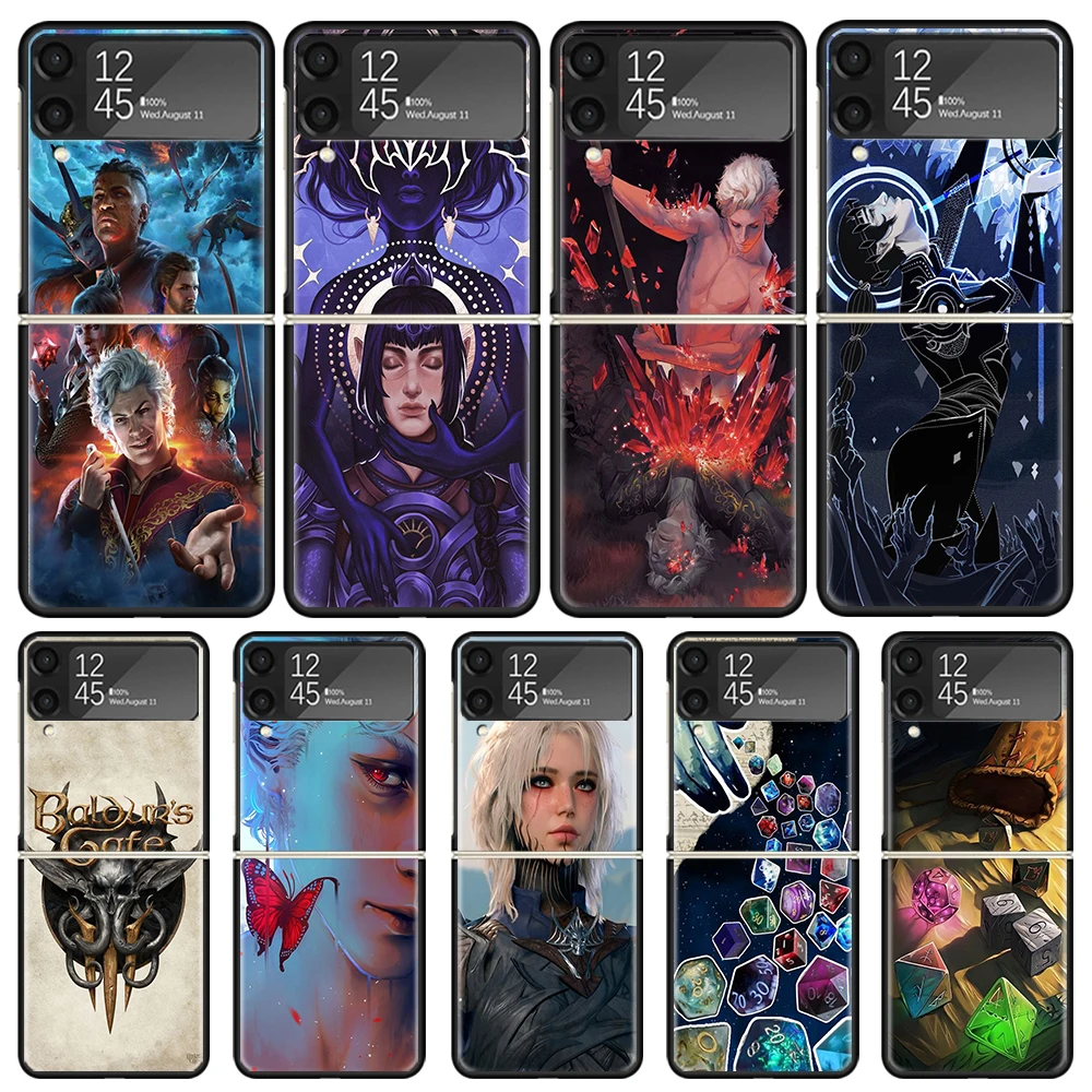 Жесткий черный чехол Game B-Baldurs Gate Bg3 для Samsung Galaxy Z Flip 6 5 4 3 5G, чехол для телефона Flip6 Flip5 Flip4 Flip3 с узором
