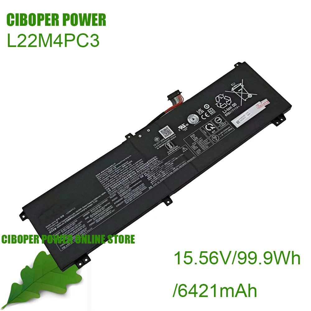 CP аккумулятор для ноутбука L22M4PC3 L22B4PC3 L22C4PC3 L22D4PC3 L22L4PC3 15,56 В/99,99 Втч/6421 мАч для Legion Slim 7 серии 9i Gen 8