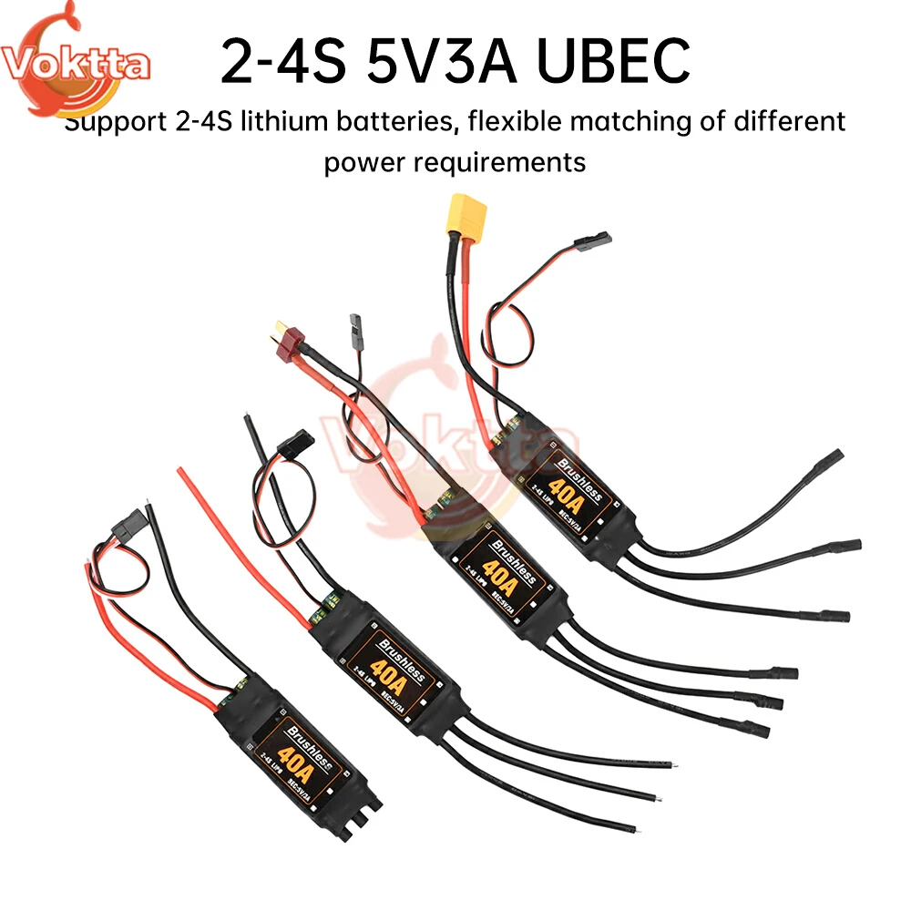 Фото 40A ESC Бесщеточный электрический контроль 2-4S ESC Контроллер скорости с 5V3A UBEC подходит для RC FPV квадрокоптера Модель с неподвижным крылом №2