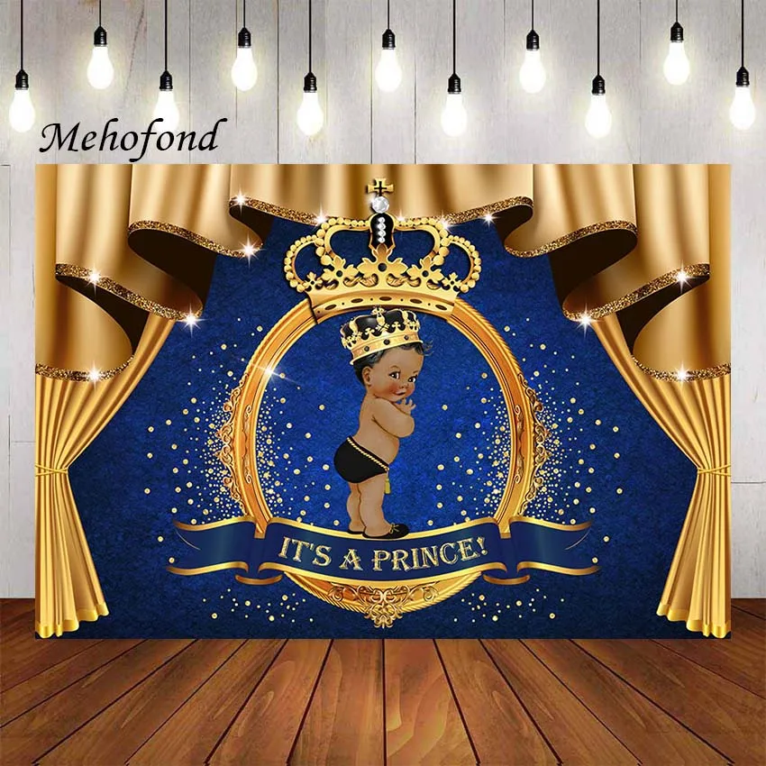Фотофон Mehofond Королевский синий детский душ маленькая золотая занавеска Фотостудия