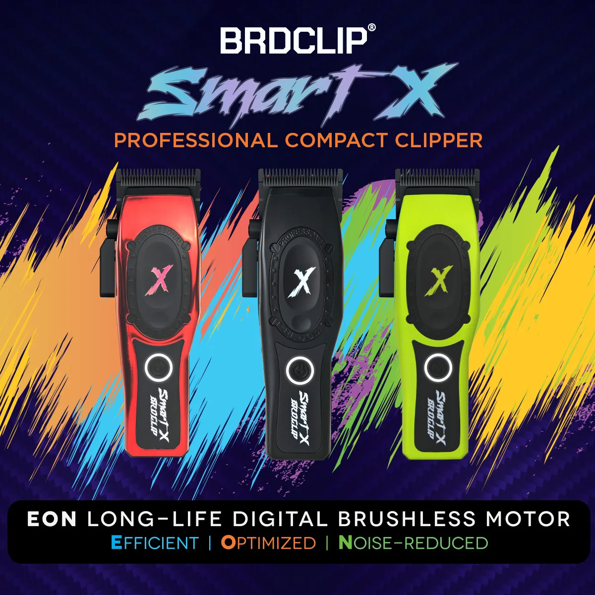 Профессиональный BRDCLIP Compact Парикмахерская 8198 Бесщеточный двигатель 7200 об/мин DLC-покрытие Ультратонкий движущийся нож с глубокими зубьями и основанием
