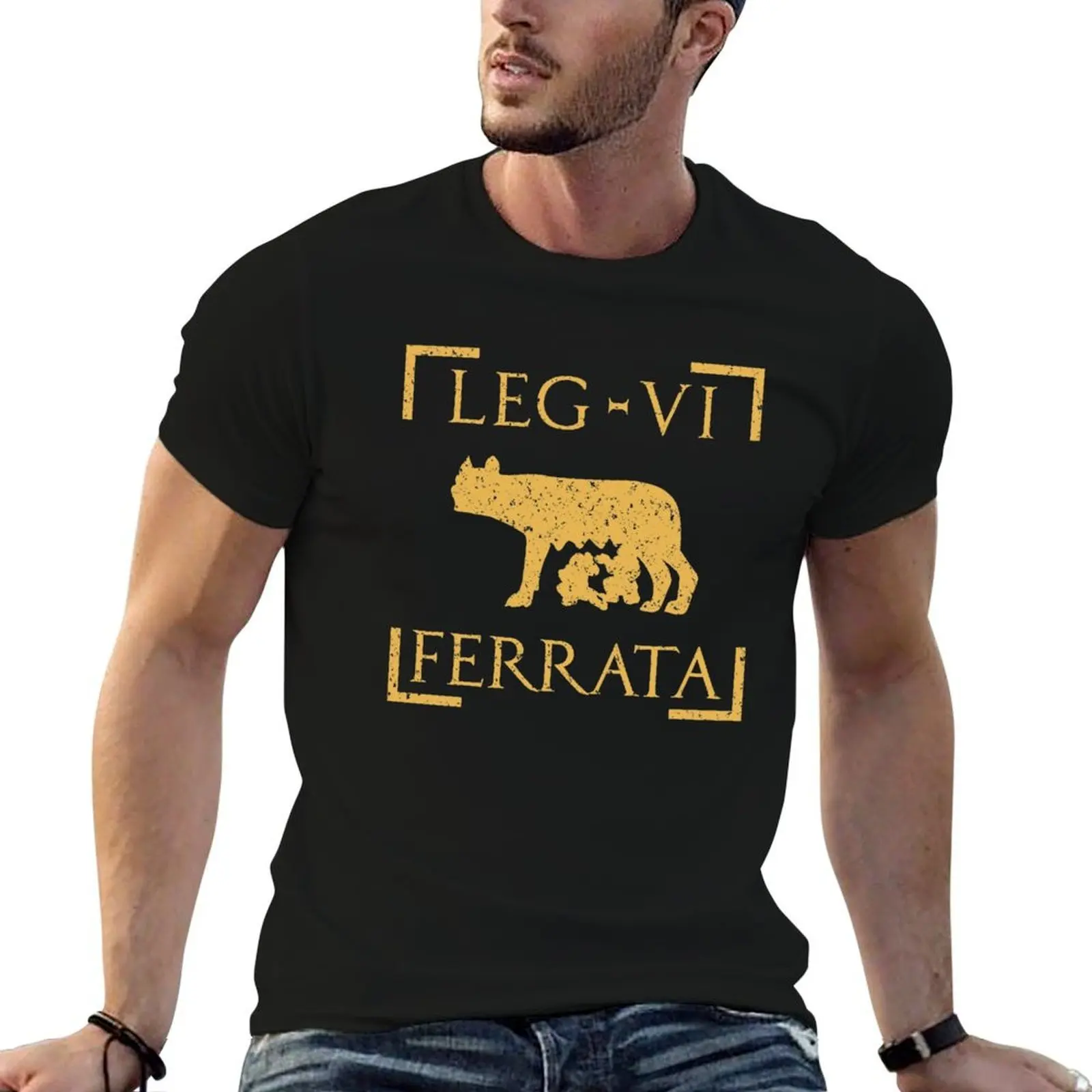 Футболка Legio VI Ferrata Lupa Romana Roman Legion, мужские хлопковые мужские футболки для мужчин, футболка