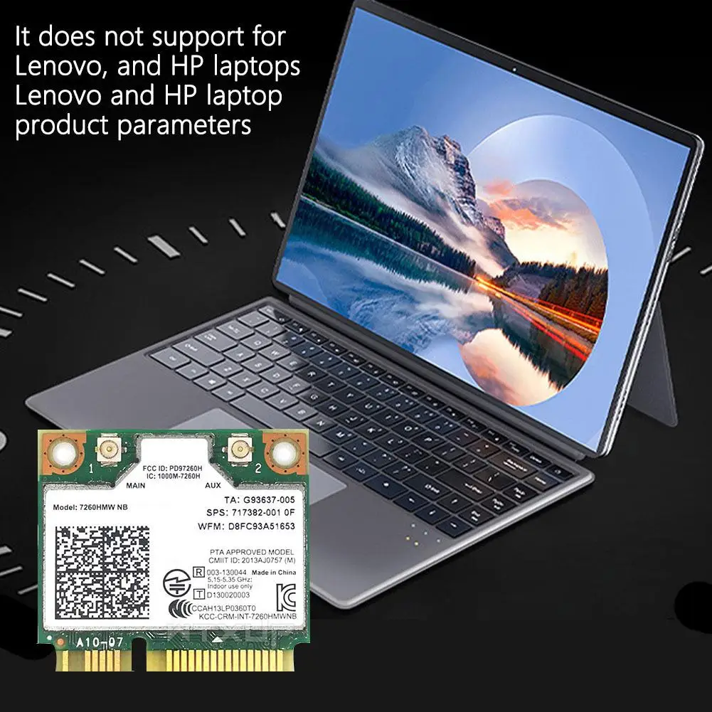 Беспроводная сетевая карта для Intel 7260HMW Mini PCI-E 7260 Двухдиапазонная 2,4G/5 ГГц Wlan Wi-Fi Bluetooth 4,0 802.11AC/A/B/G/N для ПК N3R6