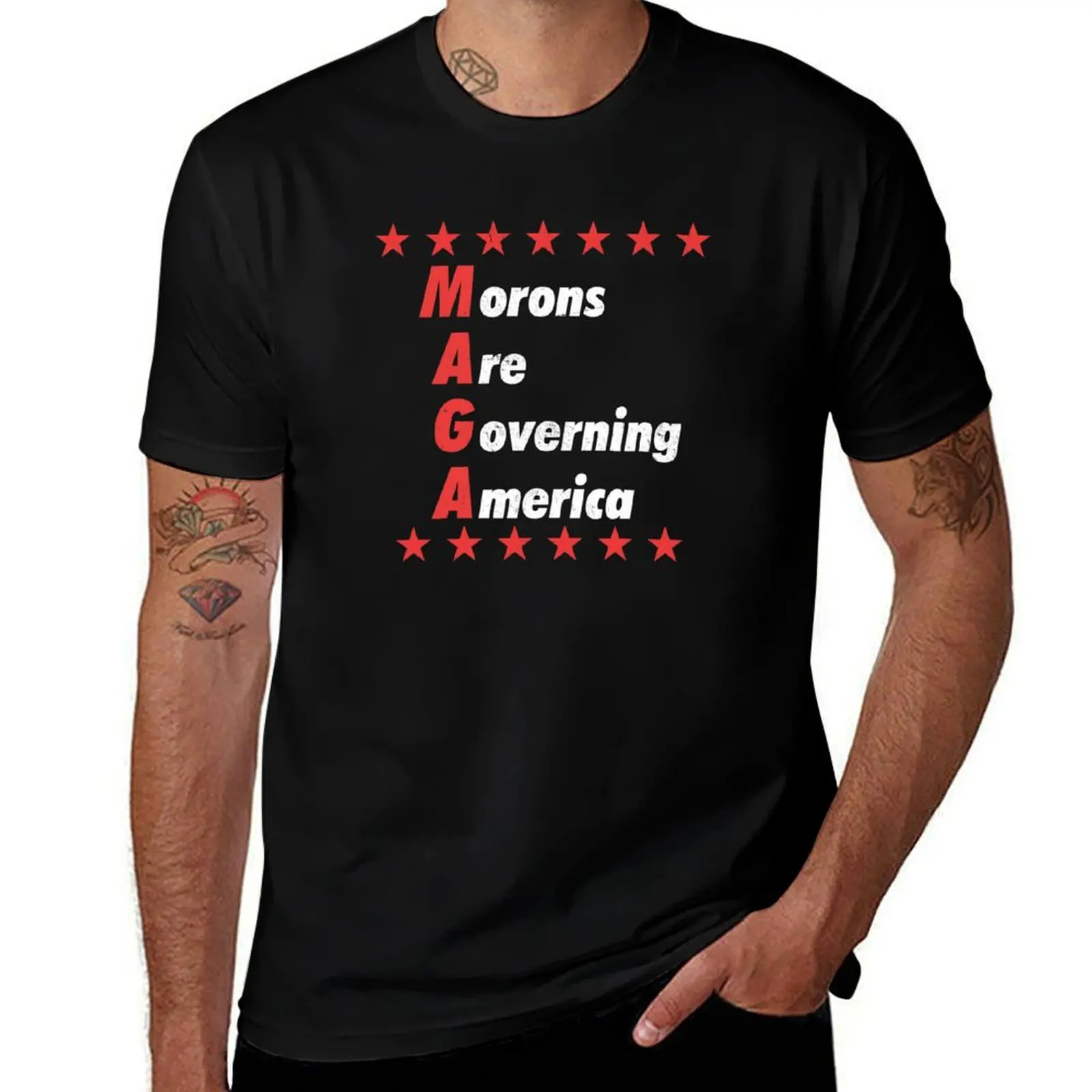 Футболка MAGA Morons Governing America, футболка для мужчин, забавные футболки, футболка с темным юмором