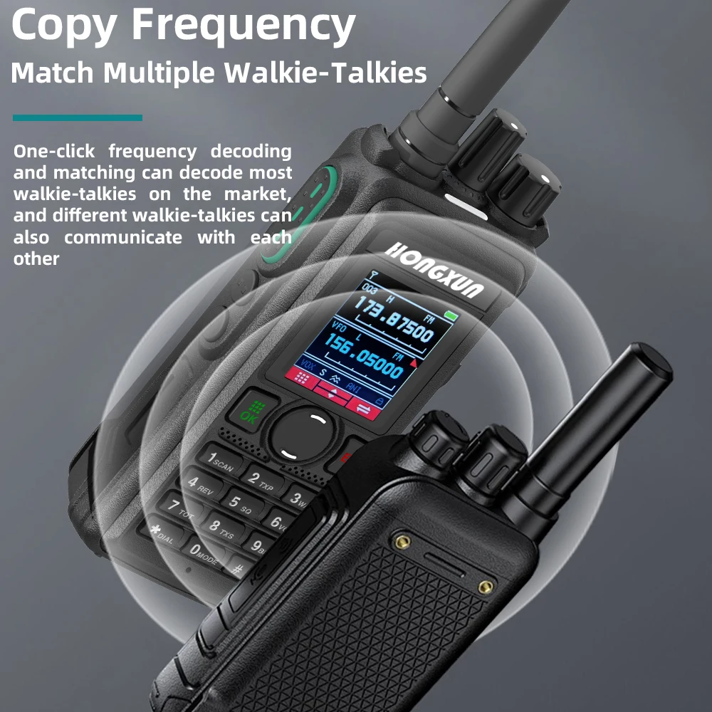 Фото HX GT-16 10 Вт рация UHF/VHF 4-полосная настройка частоты одной клавиши Цветной ЖК-дисплей Type-C и док-станция для зарядки Цифровая клавиатура №5