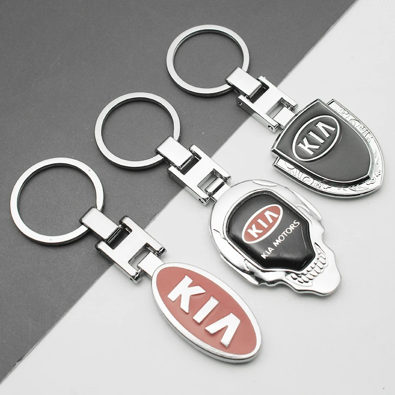 Фото 3D металлический/кожаный брелок для стайлинга автомобиля для Kia Sportage Picanto Rio Ceed Optima 3 5 K3 K5 Sorento, брелок для ключей, аксессуары №5