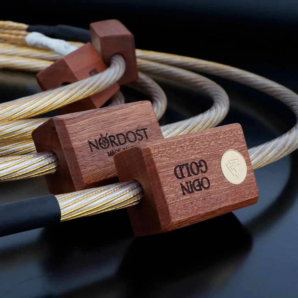 Фото Пара Hifi Nordost ODIN Золотая вилка банан-банан, Biwire, кабель для электрического динамика, для усилителя, CD провод громкоговорителя, звуковая линия №5