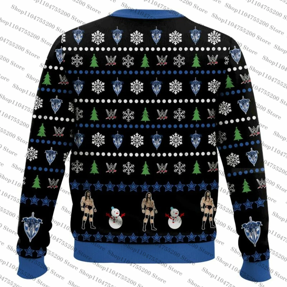 Синий, черный, The Chosen One Drew McIntyre Christmas Limited, уродливый рождественский свитер, модный забавный свитшот, пуловер со снежинками 2026 (art.: 3920d2257ee9f) - 3920d2257ee9f