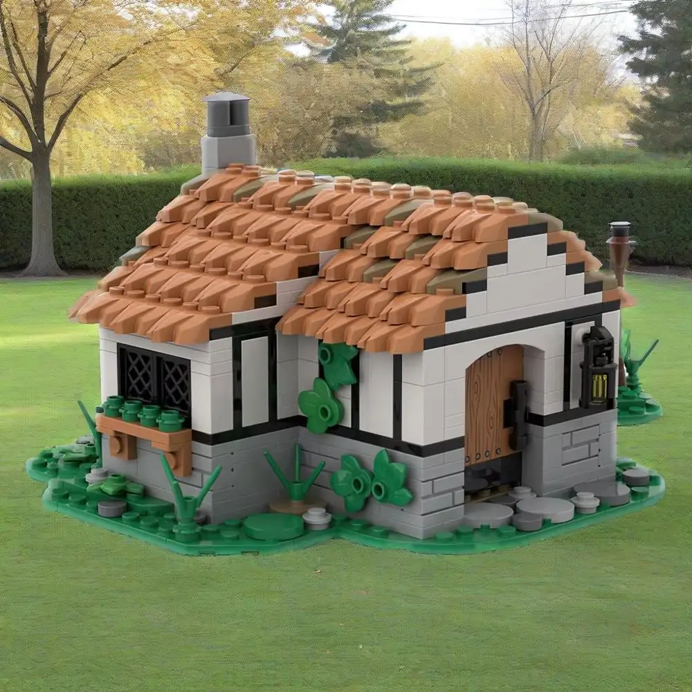 541 pcs MOC Medieval Town Building Blocks Set - Modular Architecture Model with Market Street View, DIY Castle House Bricks