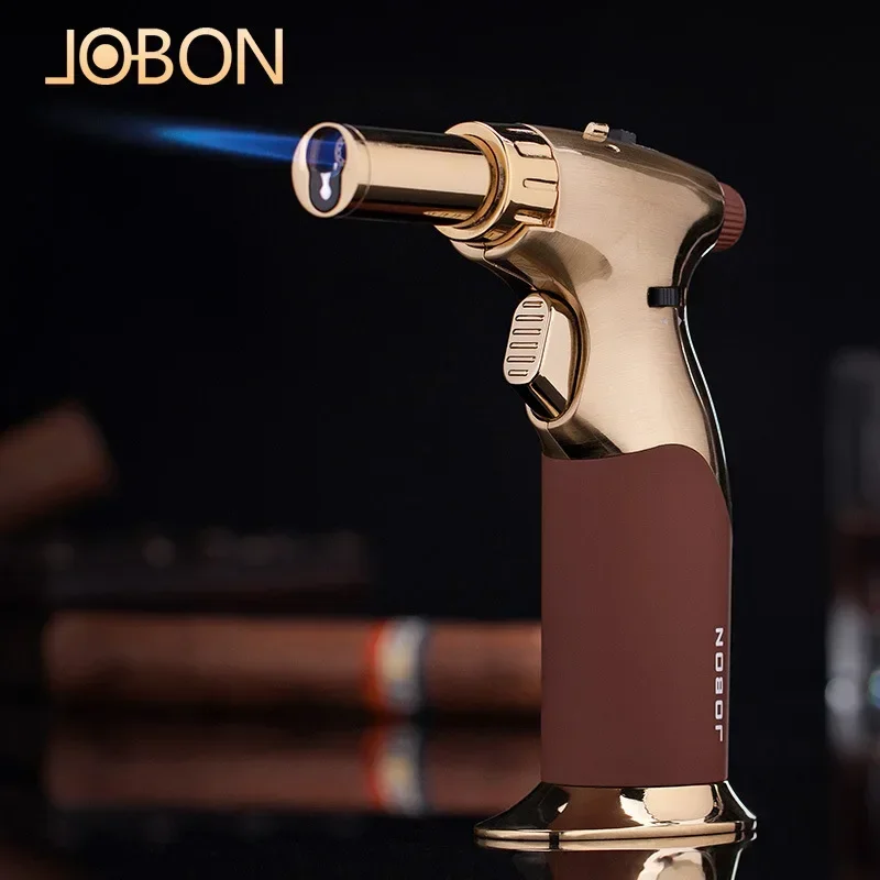 JOBON-высокотемпературная струйная зажигалка, двойное пламя, уличная газовая зажигалка, ветрозащитная зажигалка, барбекю, кухня, сигар