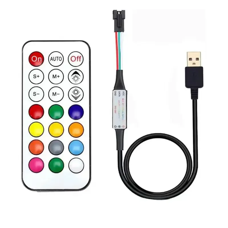 RGB-контроллер WS2812B WS2811 SK6812 6803 6812 1903 RGB-лента с диммером USB 5 в 12 В радиочастотный беспроводной пульт дистанционного управления 3-контактный разъем выхода