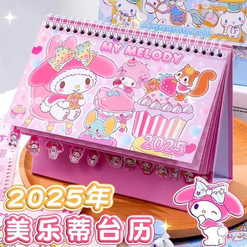 Новинка 2024 года, кавайный календарь Hello Kitty, книга Sanrio, аниме, милый студенческий календарь, настольный календарь на год, рождественские подарки, игрушки