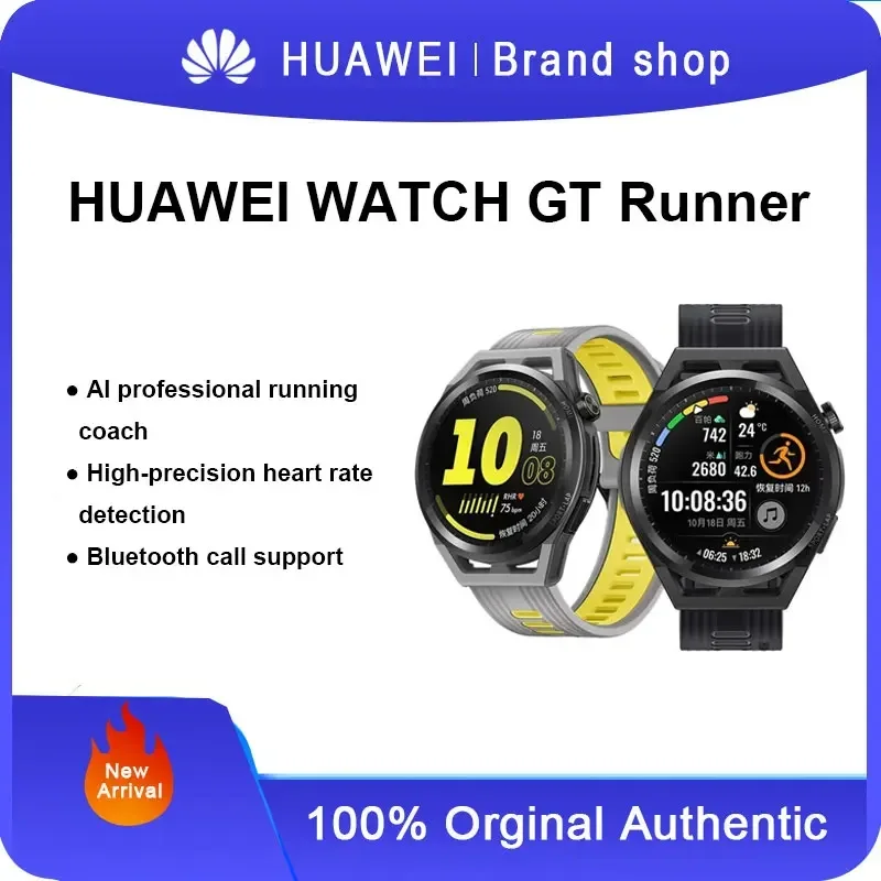 Huawei Watch GT Runner Smartwatch Bluetooth Call Водонепроницаемая научная программа бега Сердечный ритм в реальном времени Мужской спортивный браслет