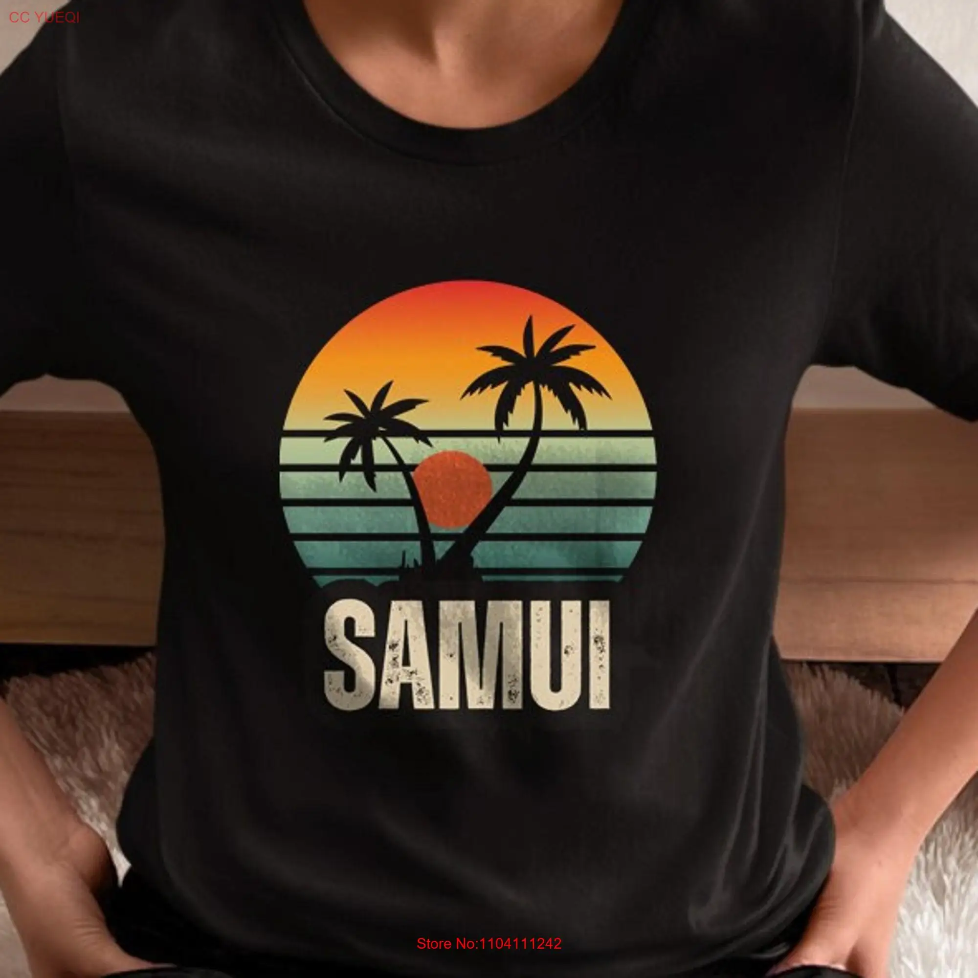Ретро-футболка Samui для путешествий, отпуска, Бангкок, унисекс, графическая футболка с длинным или коротким рукавом