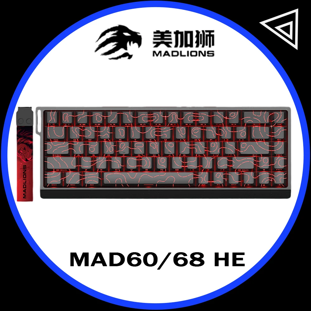 MADCATZ MAD 60HE 68R Клавиатура с магнитным переключателем MADLIONS Mad60 Игровая клавиатура Rapid Trigger Пользовательская клавиатура ПК Аксессуары для геймеров