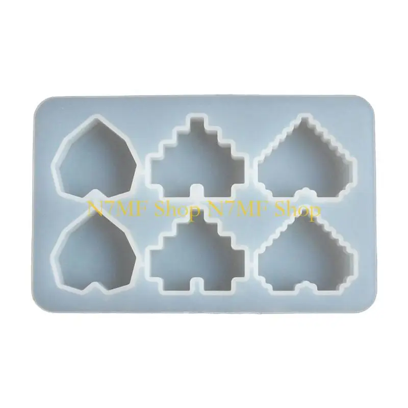 Фото N7MF Heart Silicone Pixel плесень Diy смола плесень сердца кулонная штука №4