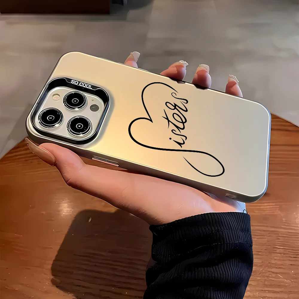 Фото Чехол для телефона S-Soeur P-Paris, роскошный чехол для iPhone 16 15 14 Plus 13 12 11 Pro Max X Xs XR 8 7, матовый цветной серебристый твердый чехол №2