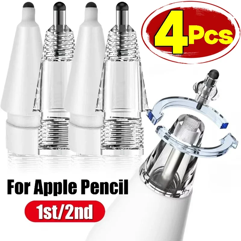 Сменные наконечники для карандашей Apple Pencil 1 2, съемные наконечники для стилусов, износостойкие противоскользящие бесшумные наконечники для карандашей для Ipencil