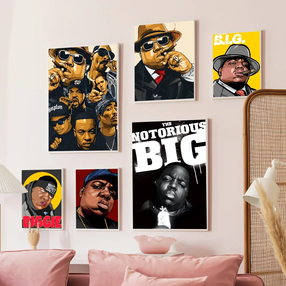 Notorious Biggie Smalls Smalls Классический аниме-плакат Водонепроницаемая бумажная наклейка Кофейня Бар Комната Настенный декор
