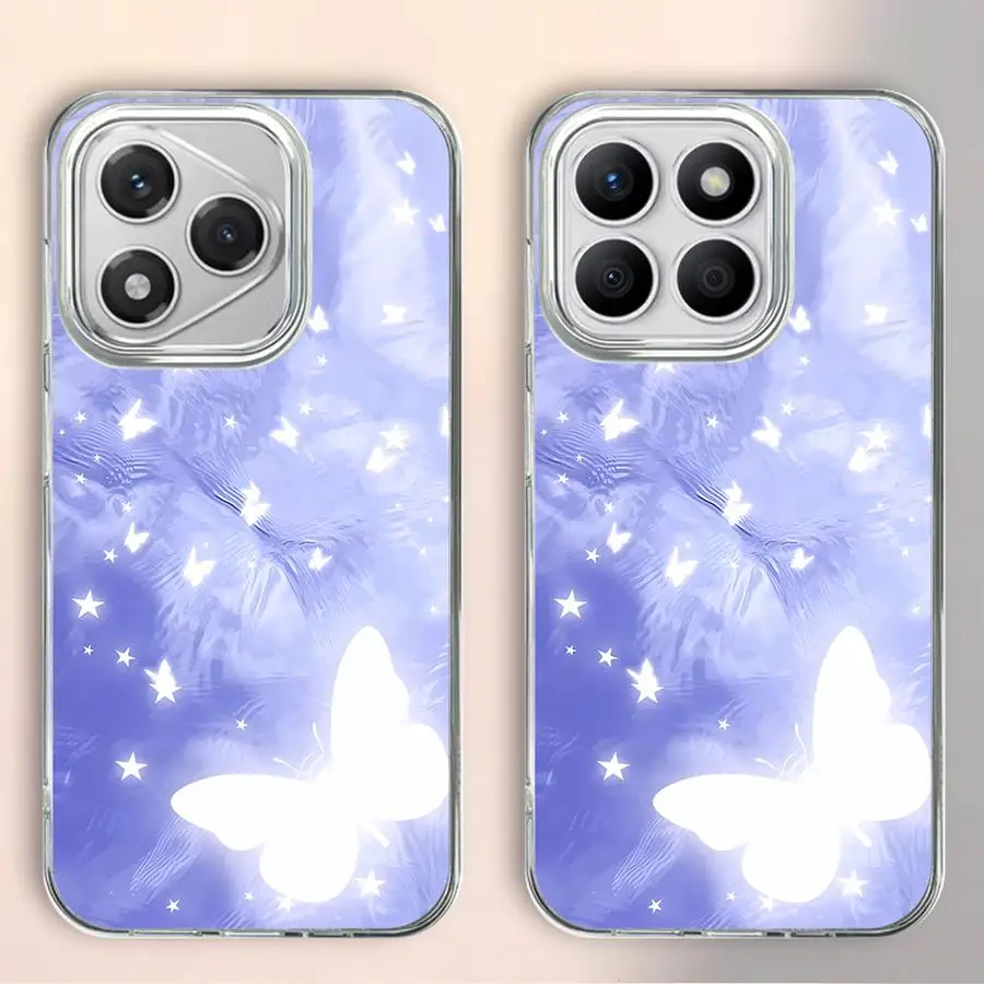 Мягкий чехол для Honor X8b 200 Pro X8a X9c 400 Lite X7b X9b X9a X8c Purple Butterfly