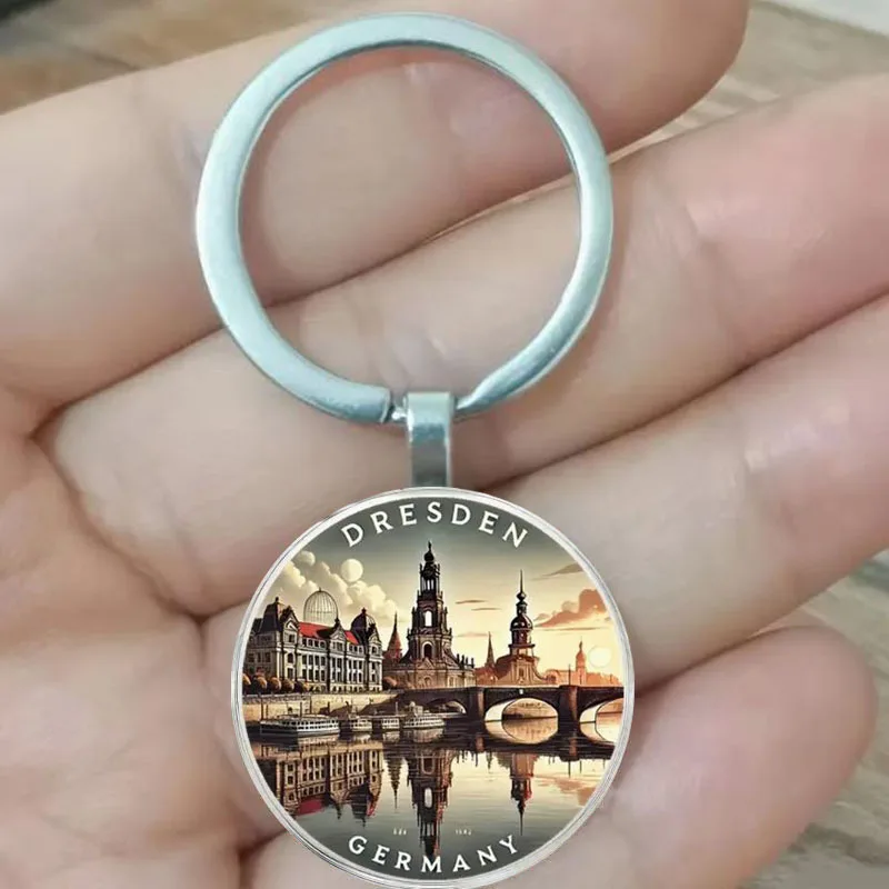 Брелок Dresden Mini City Landscape, сувенир из цинкового сплава, подходит для дня рождения, юбилея, подарков для путешествий