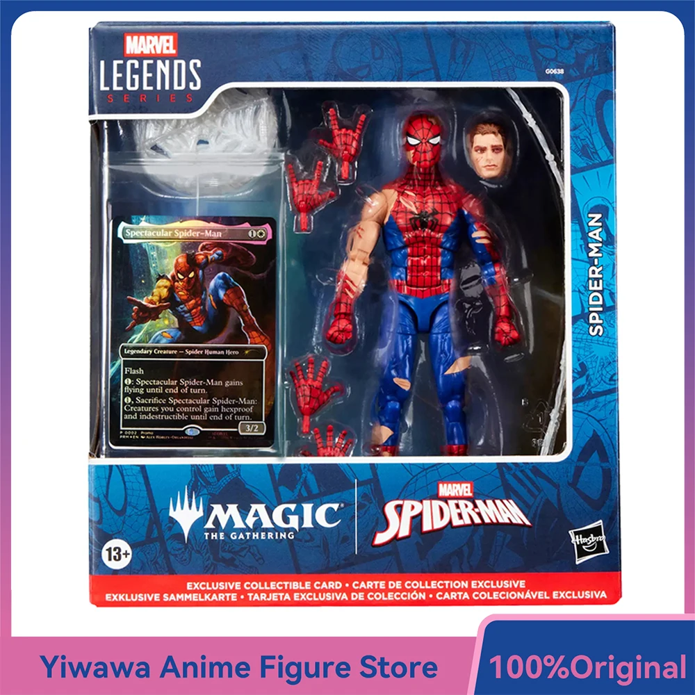 В наличии НОВАЯ серия Hasbro Marvel Legends Magic: The Gathering Battle-Damaged Spider-Man 15 см, аниме-фигурка, модель игрушки