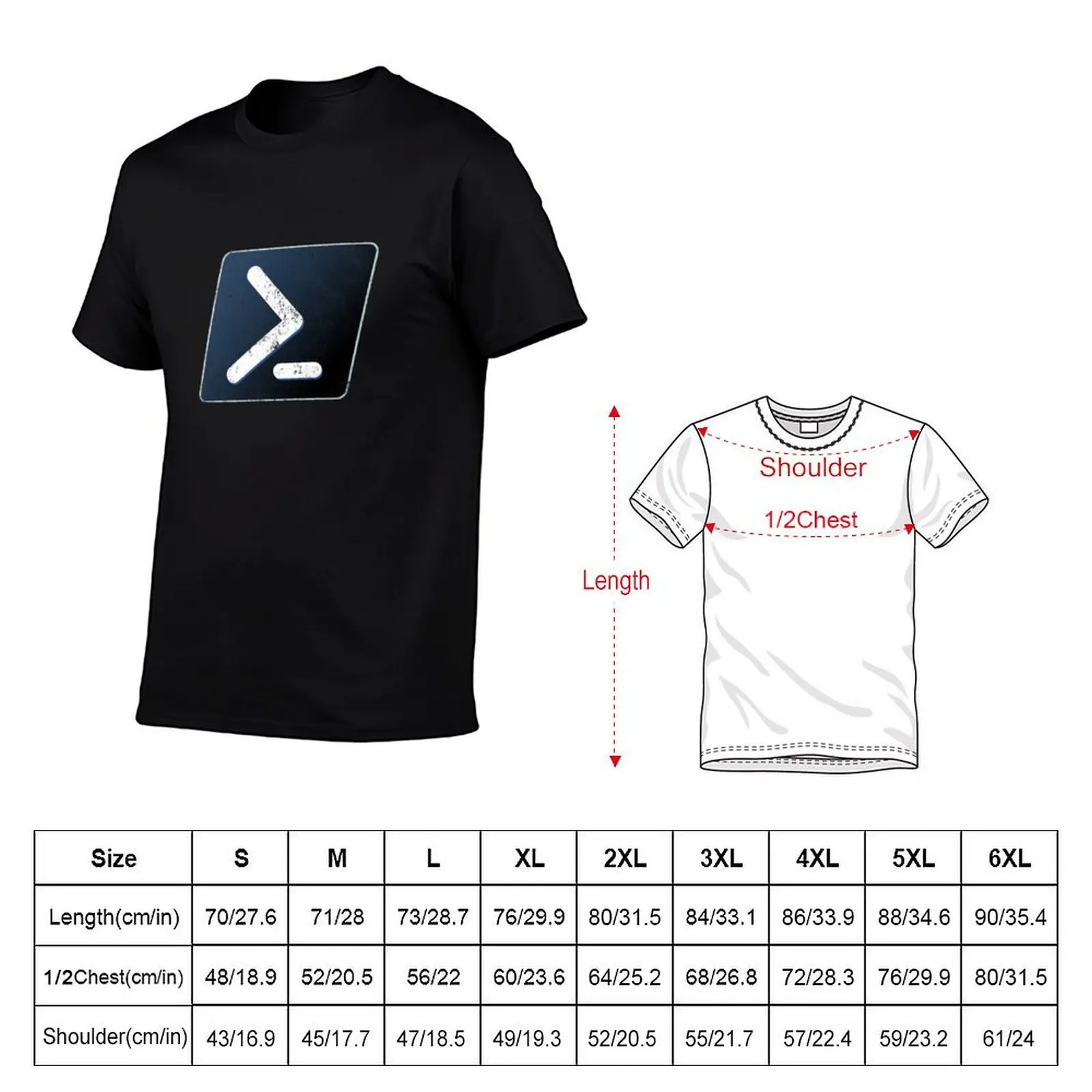 Винтажная футболка PowerShell, хлопковые футболки с рисунком, фигурки аниме, забавные подарки, мужская одежда (art.: 3920d0a4af66d) - 3920d0a4af66d