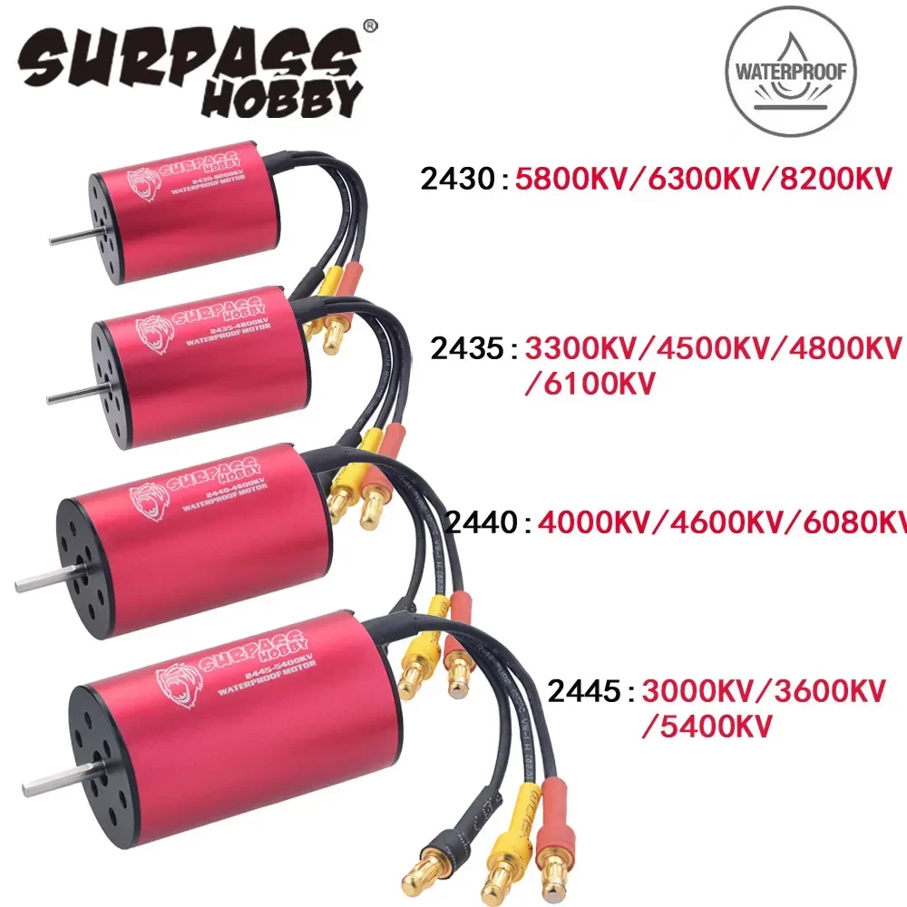 SURPASS HOBBY 2430 2435 2440 2445 Водонепроницаемый бесщеточный двигатель для Traxxas HSP Wltoys 1/16 1/18 RC Truck Monster Car Boat Bait