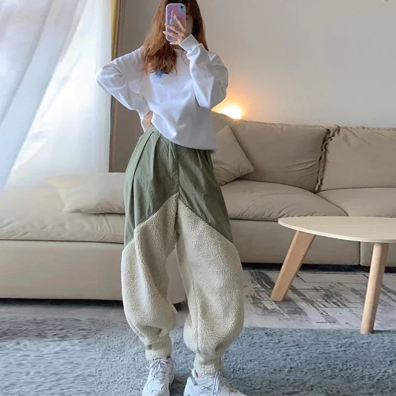 Фото KAPITAL Hirata Hohiro Lamb Cashmere сращенные Amekaji рабочие повседневные мужские свободные зеленые брюки Харлан №3
