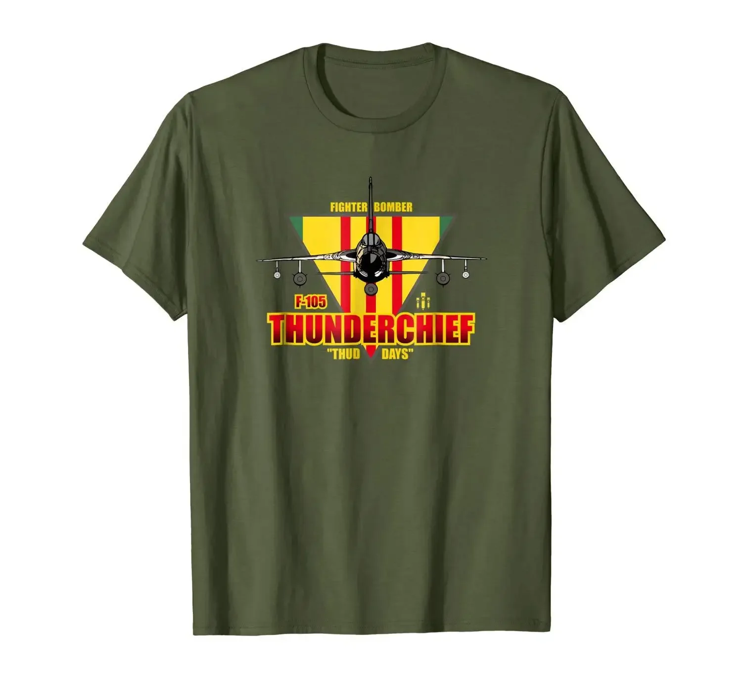 F-105 Thunderchief Air Force Fighter Bomber Мужская футболка с коротким рукавом Повседневные хлопковые летние рубашки с круглым вырезом