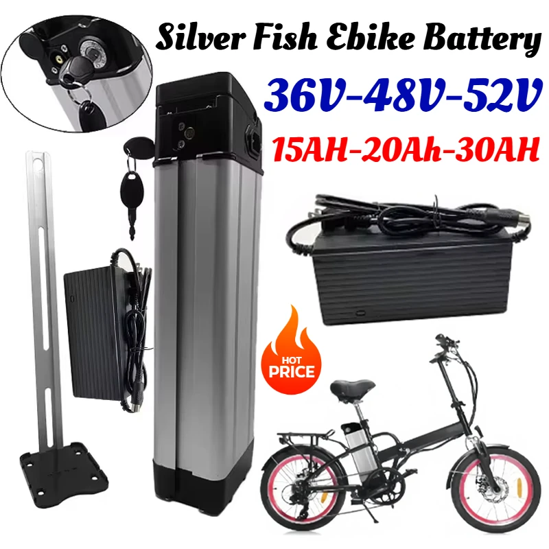 48 В 15 Ач-30 Ач Аккумулятор Silver Fish Ebike для G-Hybrid City Складной велосипед Электрический велосипед 18650 Литий-ионный литиевый аккумулятор