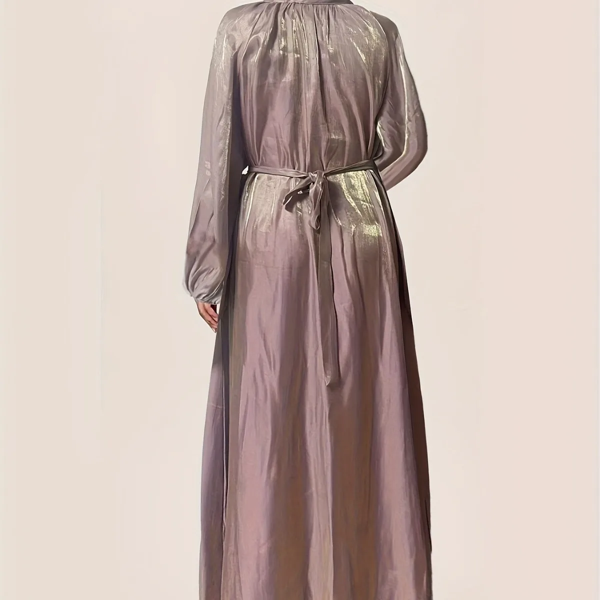 Фото Abaya арабское мусульманское платье Дубая длинное платье Женская свободная длинная юбка одежда с поясом одежда Рамадан гурбан №3