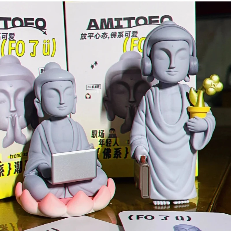 Аутентичный Amitofo Pvc V1 Fo U Calm Down Buddha-Like Series слепая коробка милая кукла декор комнаты коллекция модель игрушки подарки-сюрпризы