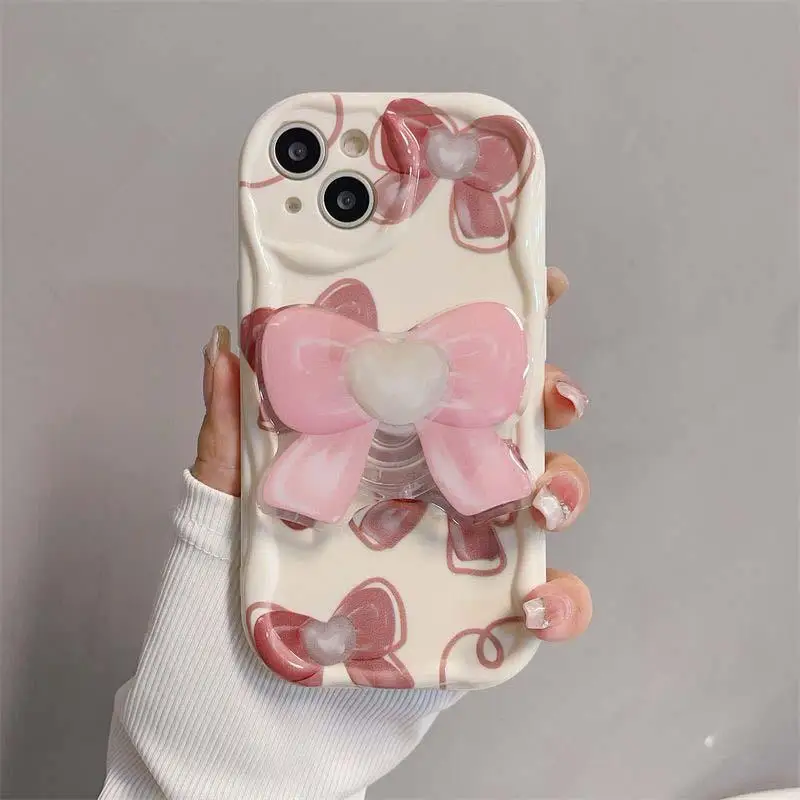 Чехол для телефона с 3D розовым бантом для Xiaomi POCO X5 X3 X6 Pro X4 NFC F3 F4 X4 GT M3 M4 Pro MI 11 Lite 5G NE 12T 12 Lite