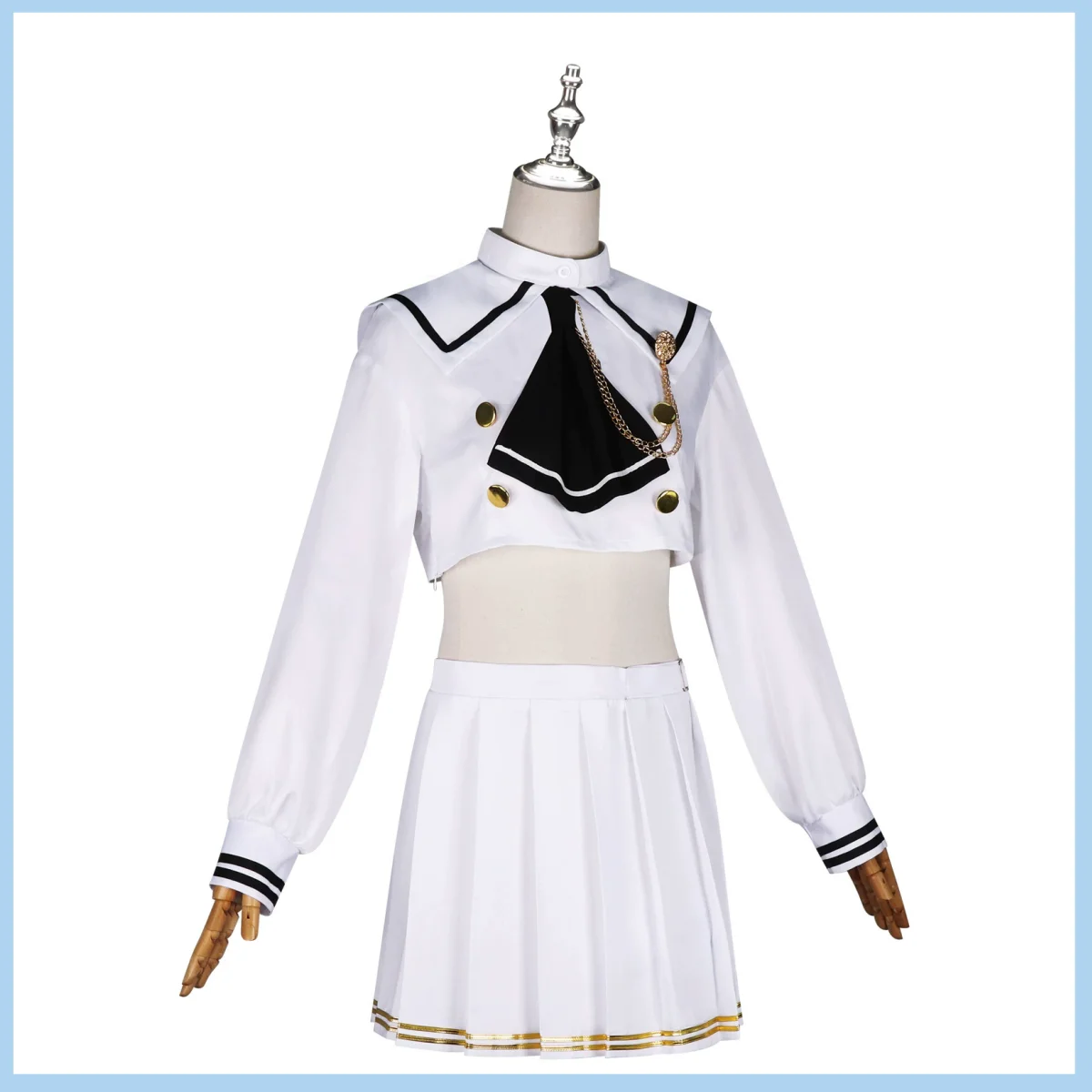 Фото Аниме игра Azur Lane HMS Janus косплей костюм японский милый белый JK униформа юбка парик женщина сексуальный кавайный костюм моряка №4