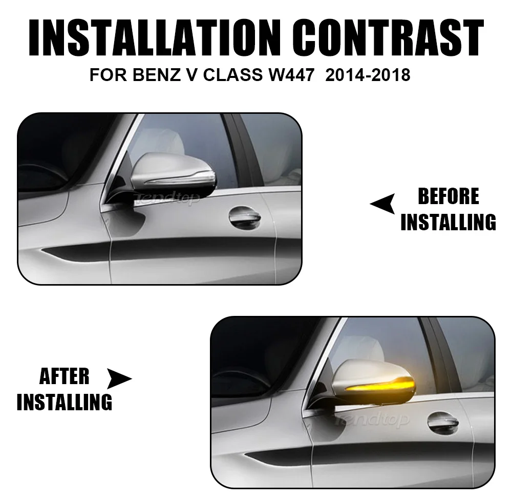 Светодиодные динамические поворотники бокового зеркала для Mercedes Benz C E S GLC W205 X253 W213 W222 V Class W447 (art.: 3920cf8256437) - 3920cf8256437