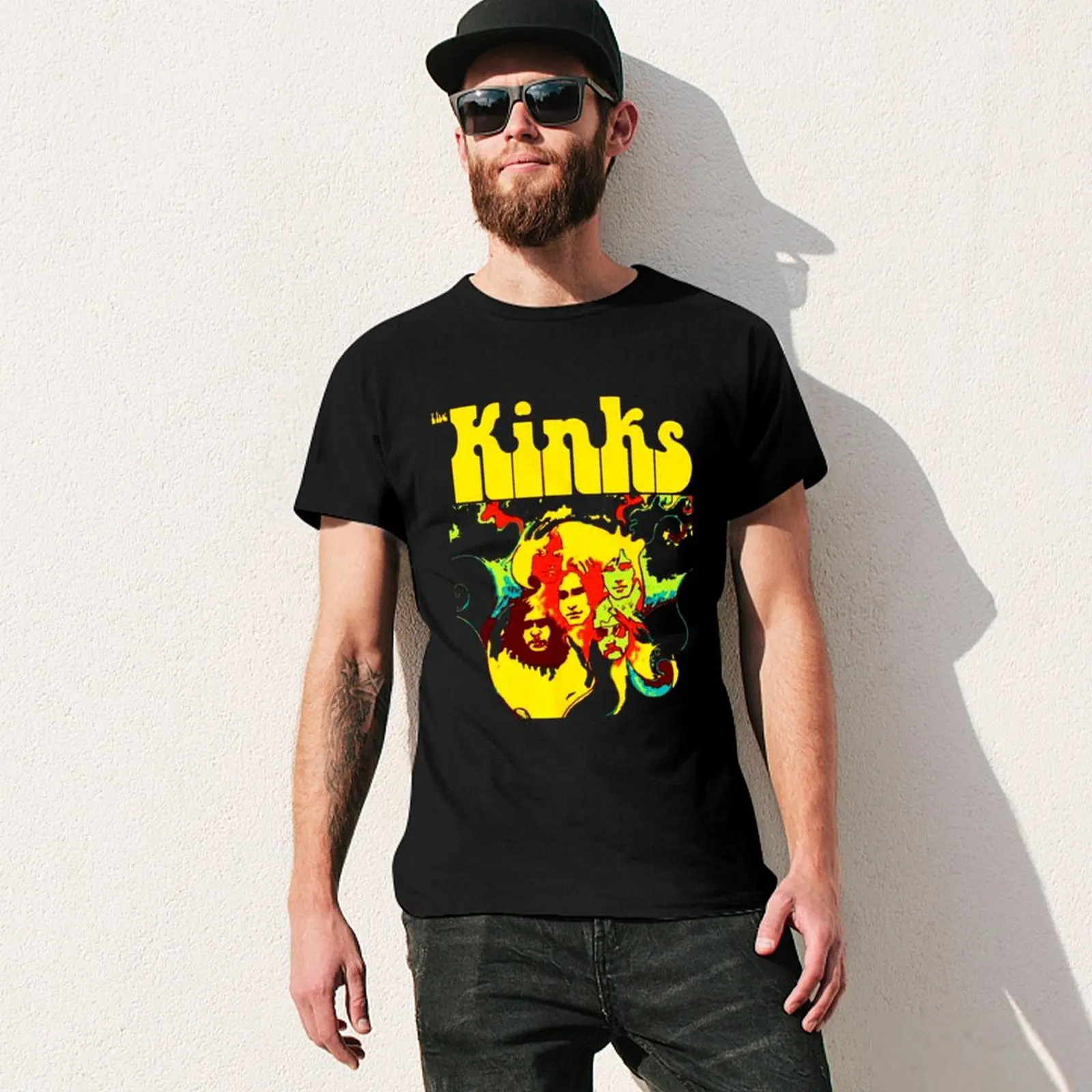 Фото Футболка Rock The Kinks Band Main Members, блузка, эстетичная одежда, большие размеры, летние рубашки для тренировок 2025, мужские рубашки №3