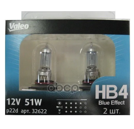 Лампа Hb4 Blue Effect 12v(51w)[Блистер][2шт.] P22d Valeo арт. 032622