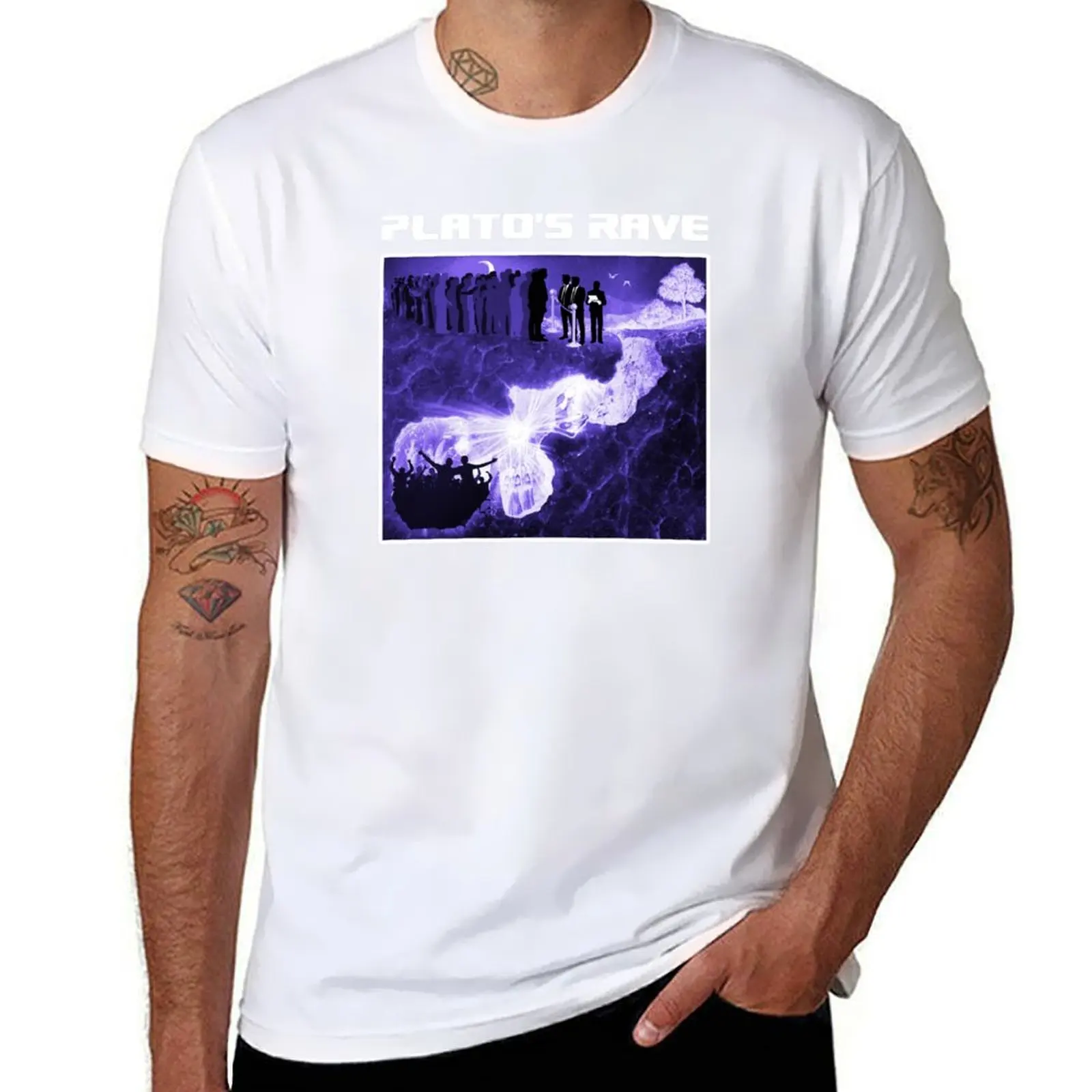 Plato's Rave - Allegory of the Cave - Philosophy Shirt Футболка футболки для мужчин винтажная мужская футболка с рисунком футболка