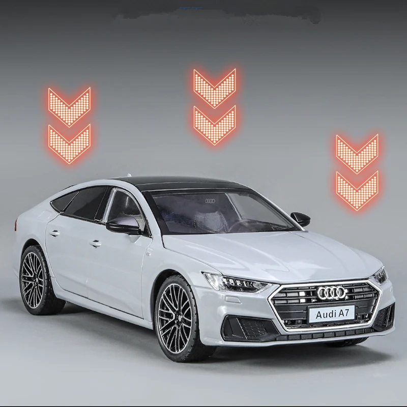 Фото Модель автомобиля AUDI A7 Coupe 1:24 из сплава, литая металлическая Игрушечная модель автомобиля, модель автомобиля с высоким качеством имитации звука и искусственной коллекции, детский подарок №5