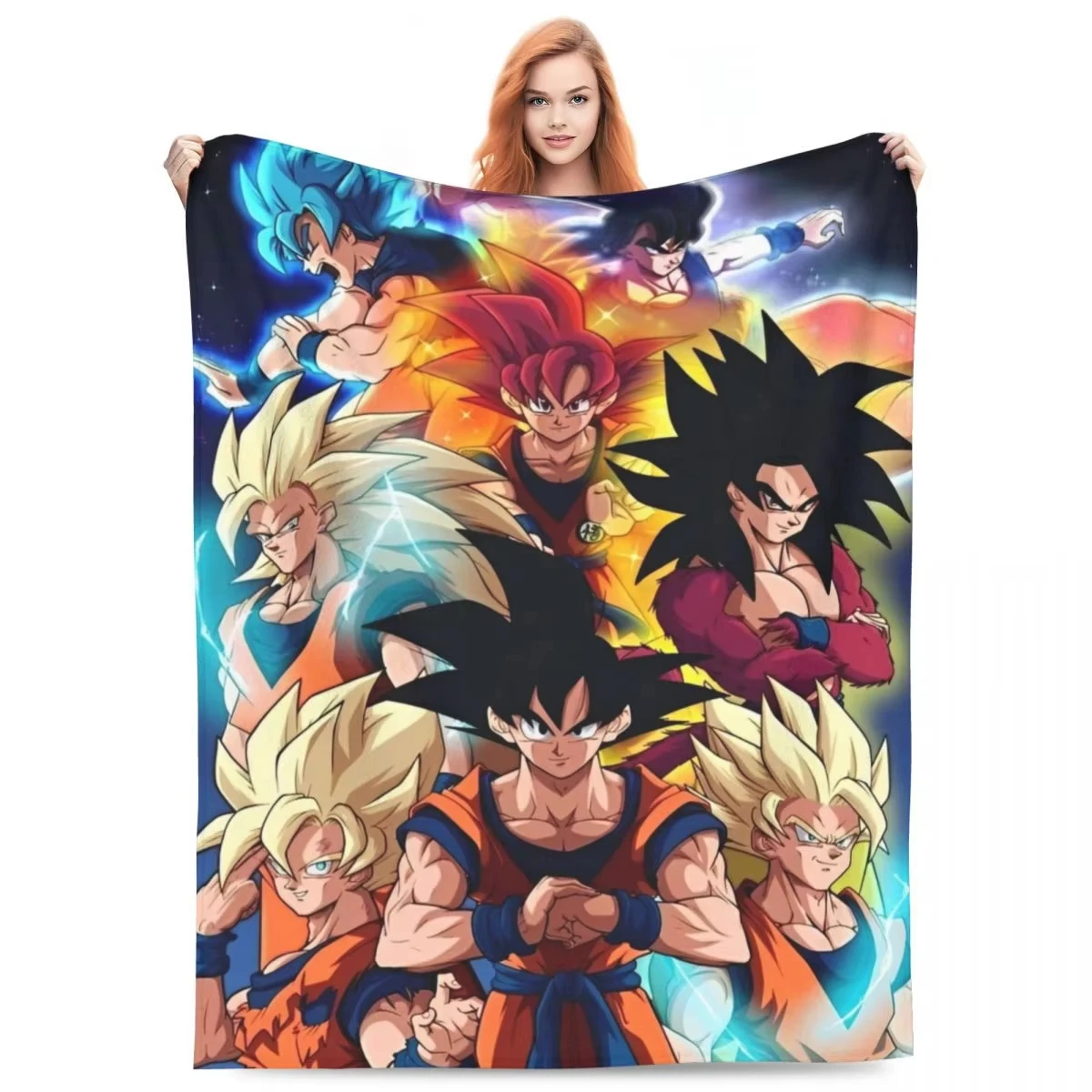 Фланелевые одеяла The Anime Legend Dragon Ball Saiyan, потрясающие пледы для дивана, постельное белье для гостиной, 200x150 см, ковер