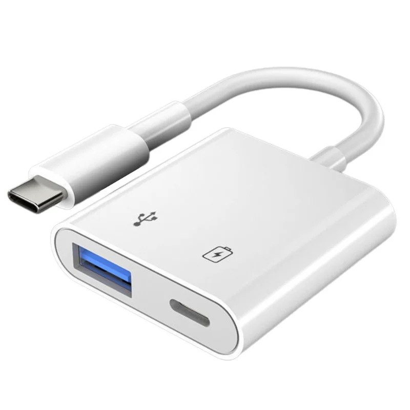 2 в 1 двойной USB-разветвитель DAC адаптер быстрой зарядки Type-C источник питания USB 3,0 внешний для macbook Android