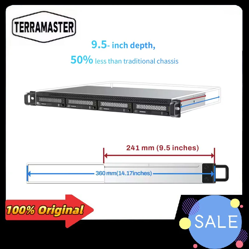 Оригинальный сверхкороткий корпус жесткого диска TERRAMASTER D4-320U с 4 отсеками, монтируемый в стойку (без дисплея) Хранение данных