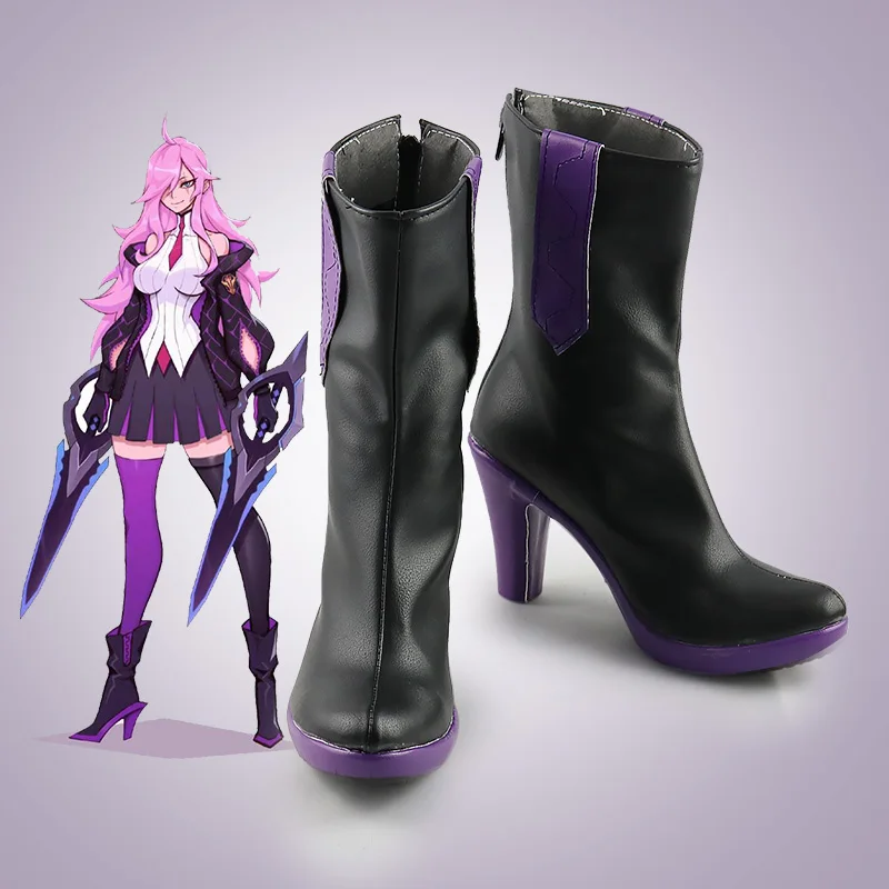 Игра LOL Katarina, обувь для косплея, Katarina Du Couteau, ботинки из искусственной кожи для косплея, обувь для женщин и мужчин на Хэллоуин Аксессуары для косплея